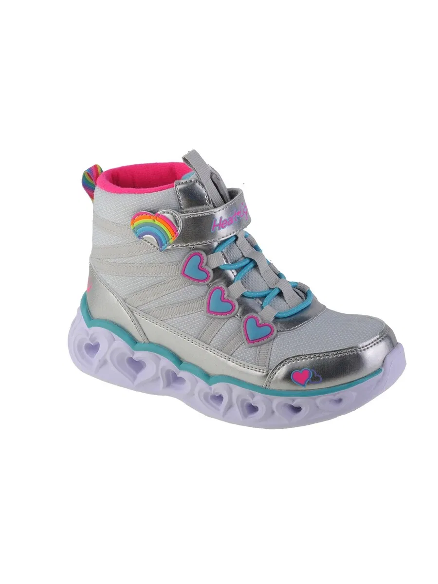 Ботинки SKECHERS 'Sweetheart Lights - Sweet Styling' серебристого цвета
