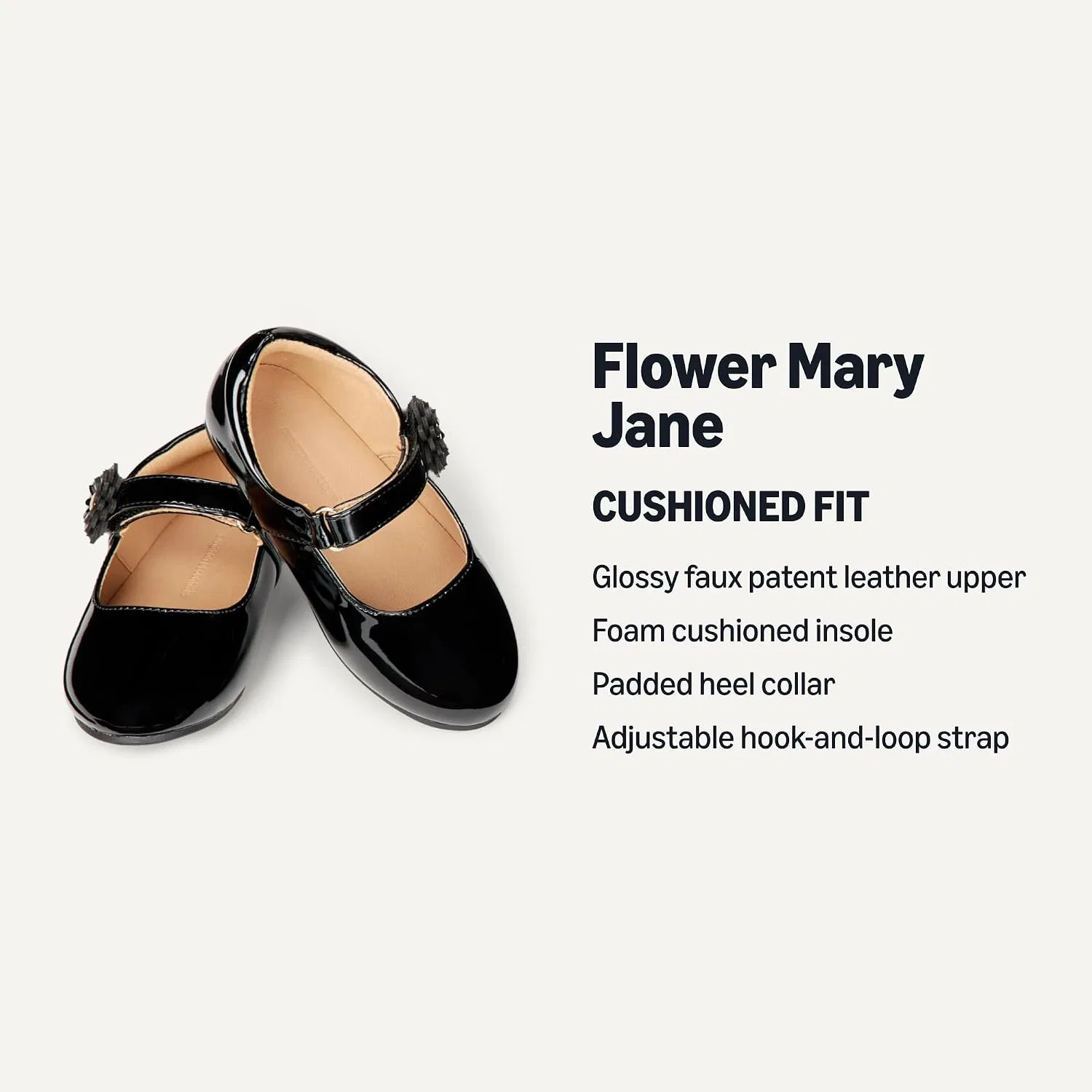 Детские туфли Мэри Джейн для девочек Amazon Essentials, Black Patent — фото 3