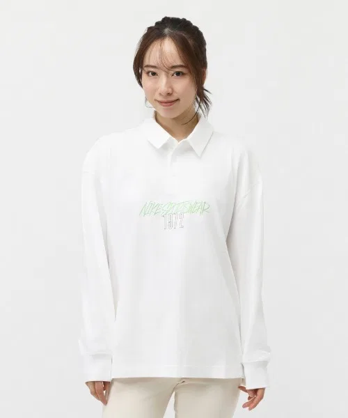 Женский поло с длинным рукавомNIKE NSW ESSNTL OS L/S, Белый
