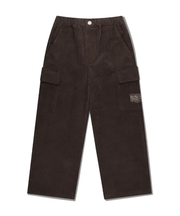 Штаны из вельвета карго детские, коричневые, Marithé Kids — фото 2