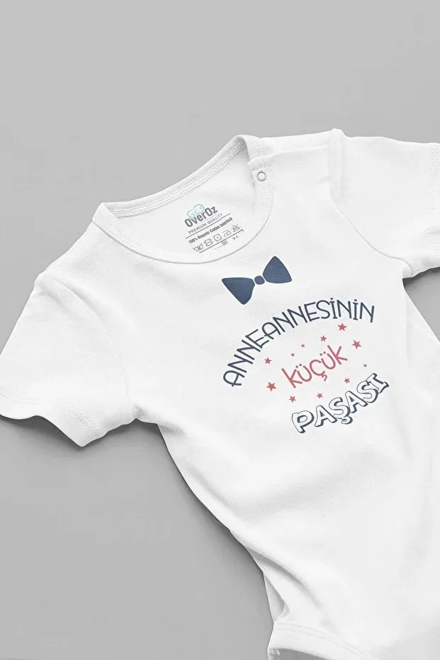 Детское боди для новорожденных с принтом Grandmother'S Little Pasha Overoz, White