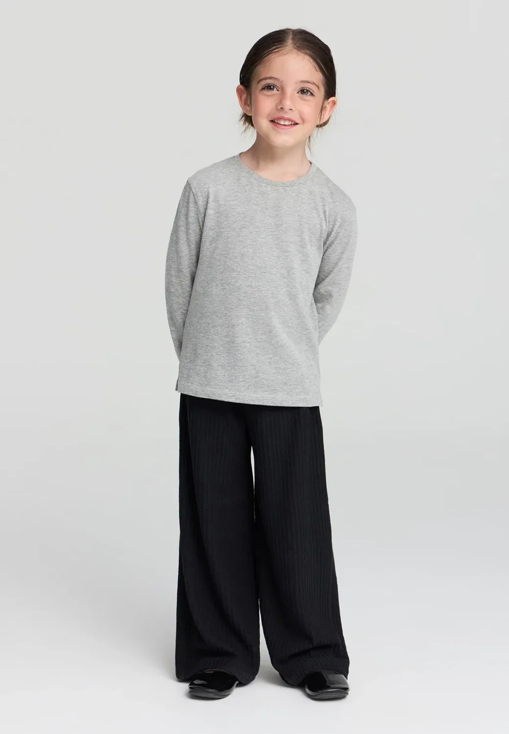 Комплект 3 - футболка с длинными рукавами Terranova, 1X White, 1X Black, 1X Grey