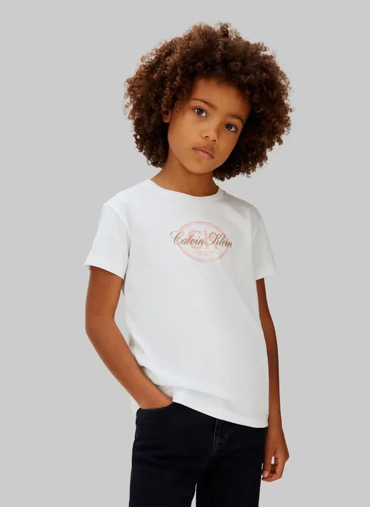 Футболка с коротким рукавом с овальным логотипом Calvin Klein Jeans, белый