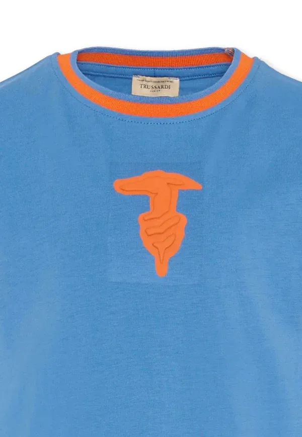 Футболка с принтом Tru Trussardi Junior, синий — фото 3