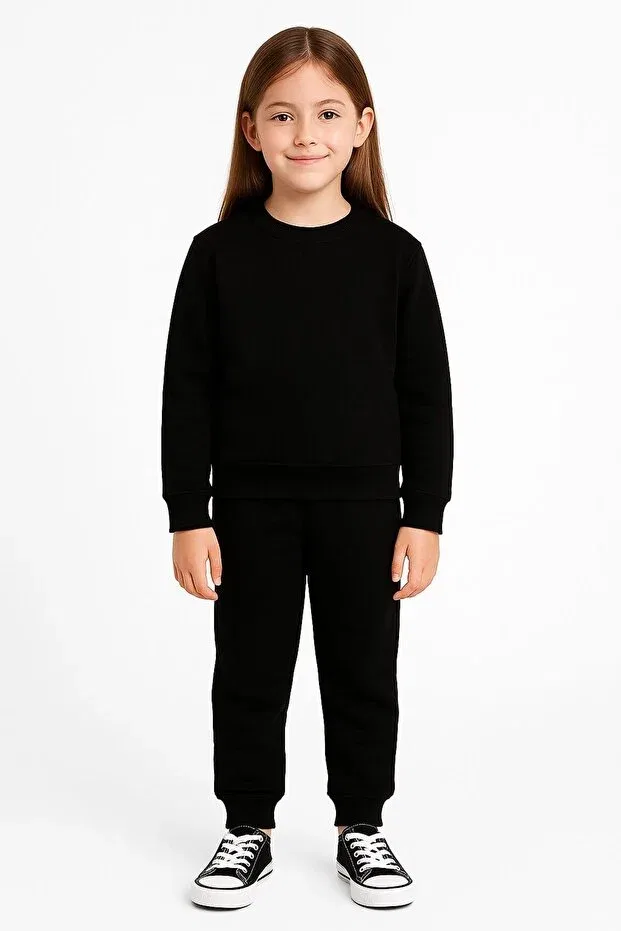 Детский комплект из футера с длинным рукавом Basics Ueskids, Black — фото 2