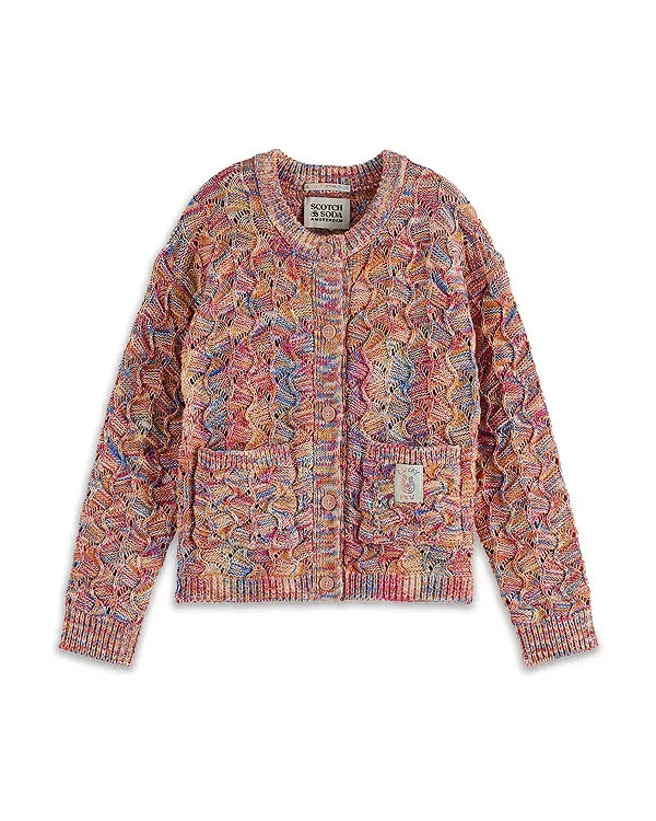 Детский кардиган оверсайз мультиколор с пуговицами Scotch & Soda, El Cosmico