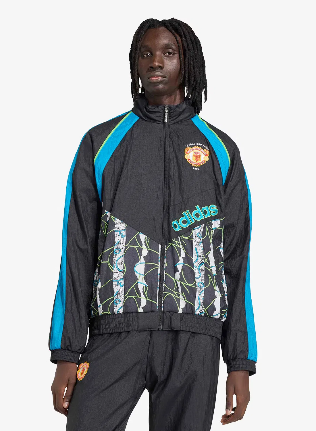 Куртка спортивная с длинным рукавом Manchester United Adidas, черный