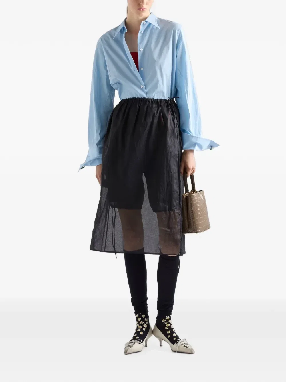 Юбка миди Prada, черный — фото 2