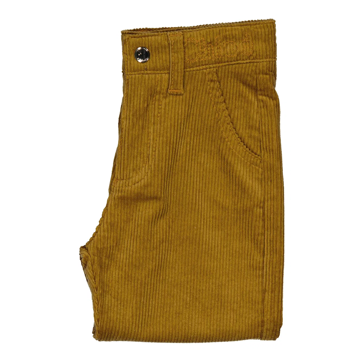 Брюки из вельвета с эффектом бархата Chloé, Gold Yellow — фото 3