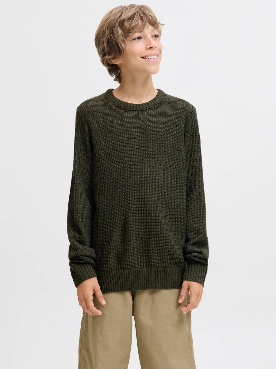 Детский свитер темно-зеленого цвета Jack & Jones Junior — фото 2