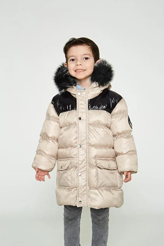 Детское пальто для девочек с капюшоном Benitto Kids, Beige