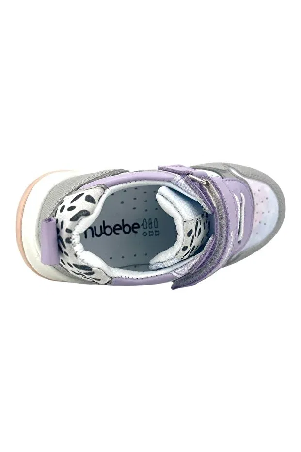 Детские туфли для девочек кожаные Nubebe, Lilac — фото 4