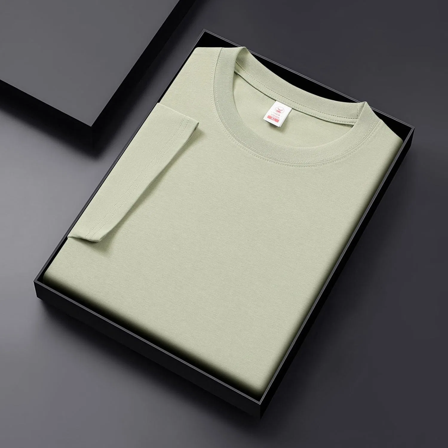 Мужская хлопковая футболка свободного кроя Athletic Fit, Khaki — фото 4