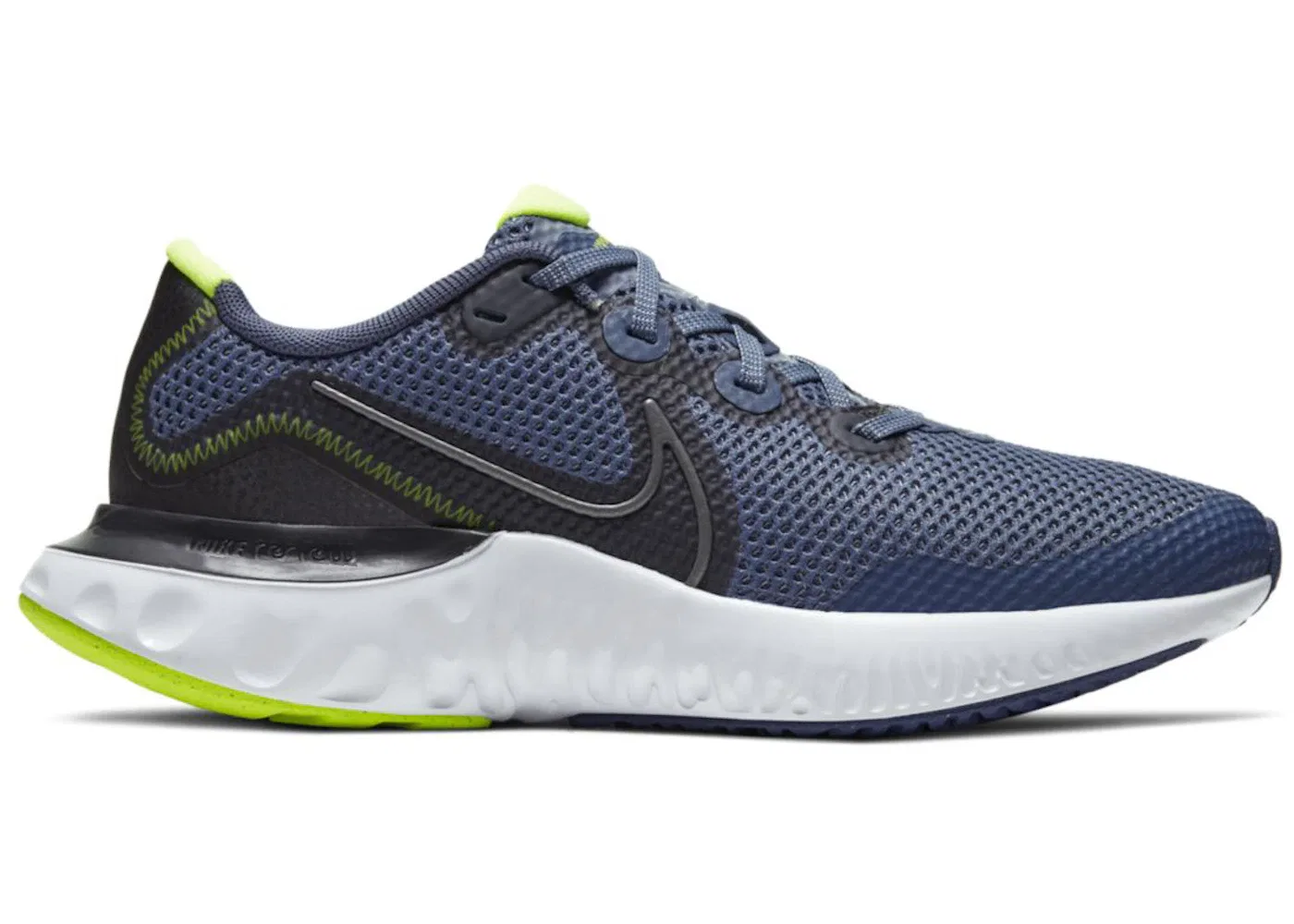 Детские кроссовки Lifestyle Nike Renew Run, Diffused Blue/Dark Smoke Grey/Volt/Metallic Dark Grey