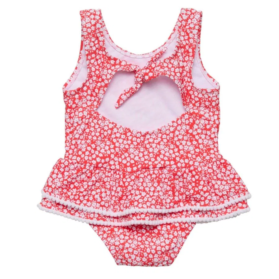Купальник с юбкой-воланами Ditsy Bloom Skirt Swimsuit Snapper Rock, Red — фото 3