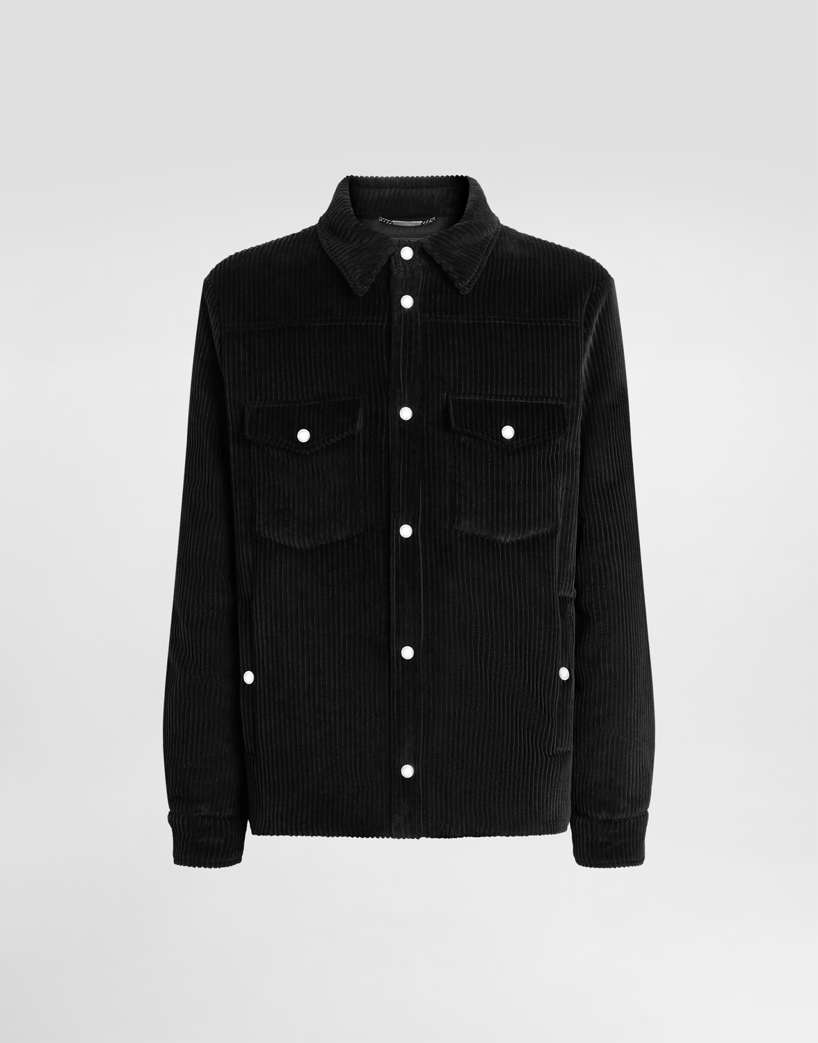 

Стеганая и утепленная бархатная рубашка-куртка Dolce & Gabbana, черный