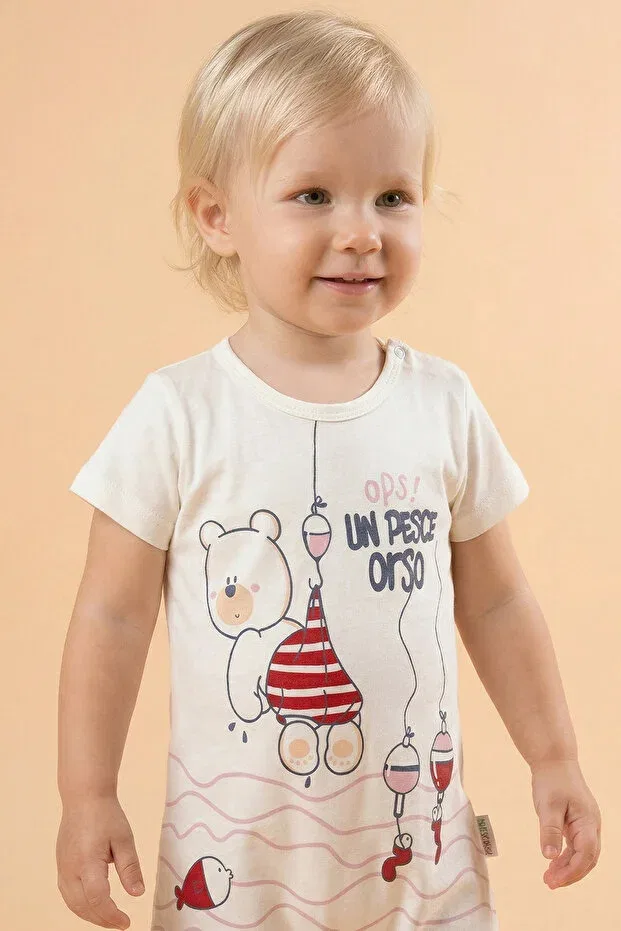 Детский комбинезон для девочек с принтом Tuabella, Girls' Summer Jumpsuit With Fishing Rod Print — фото 2