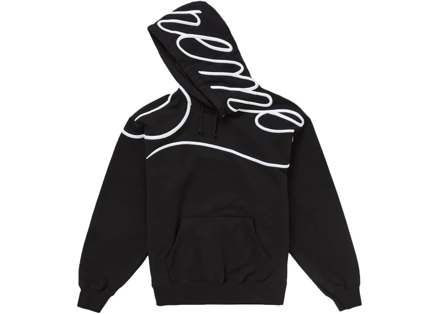 Мужской худи с принтом Supreme Shoulder Script Hooded Sweatshirt Supreme, Black — фото 2