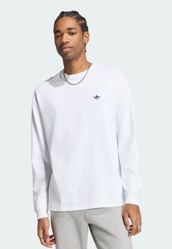 Футболка с длинным рукавом Trefoil essentials - топ с длинным рукавом Adidas Originals, белый