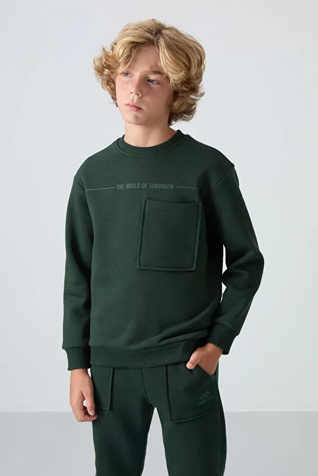 Детский спортивный комплект для мальчиков с принтом Tommy Life, Pine Green — фото 4