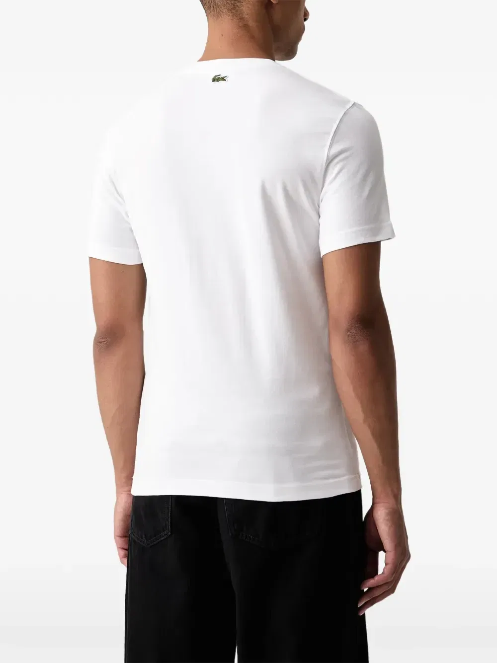Хлопковая футболка с принтом Lacoste, белый — фото 3