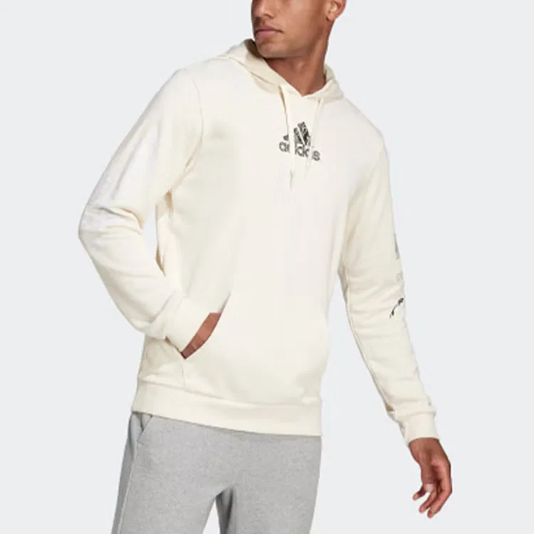 Худи однотонное спортивное Adidas, белый — фото 2