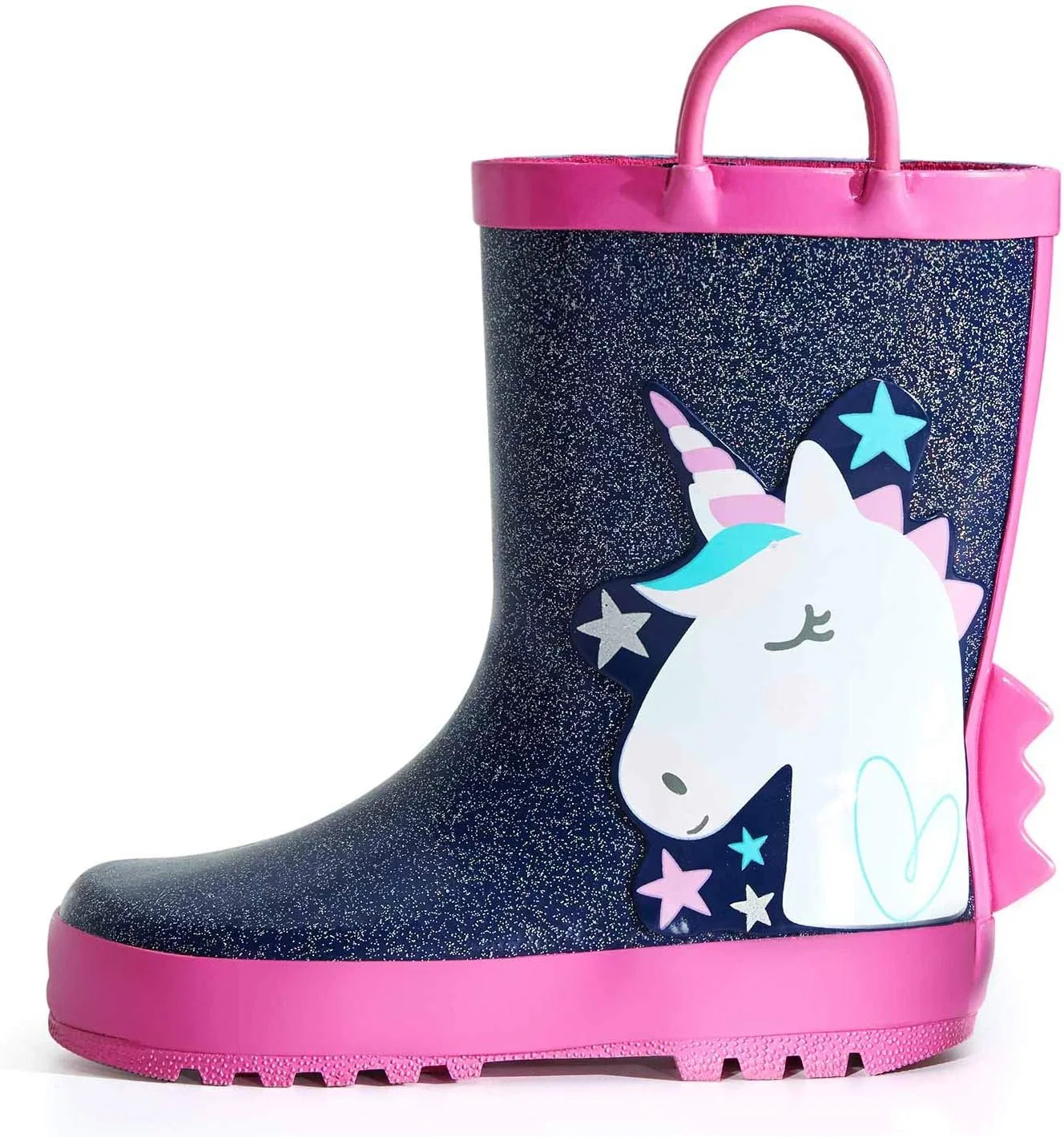 Детские резиновые сапоги с ручкой mysoft, Blue Unicorn