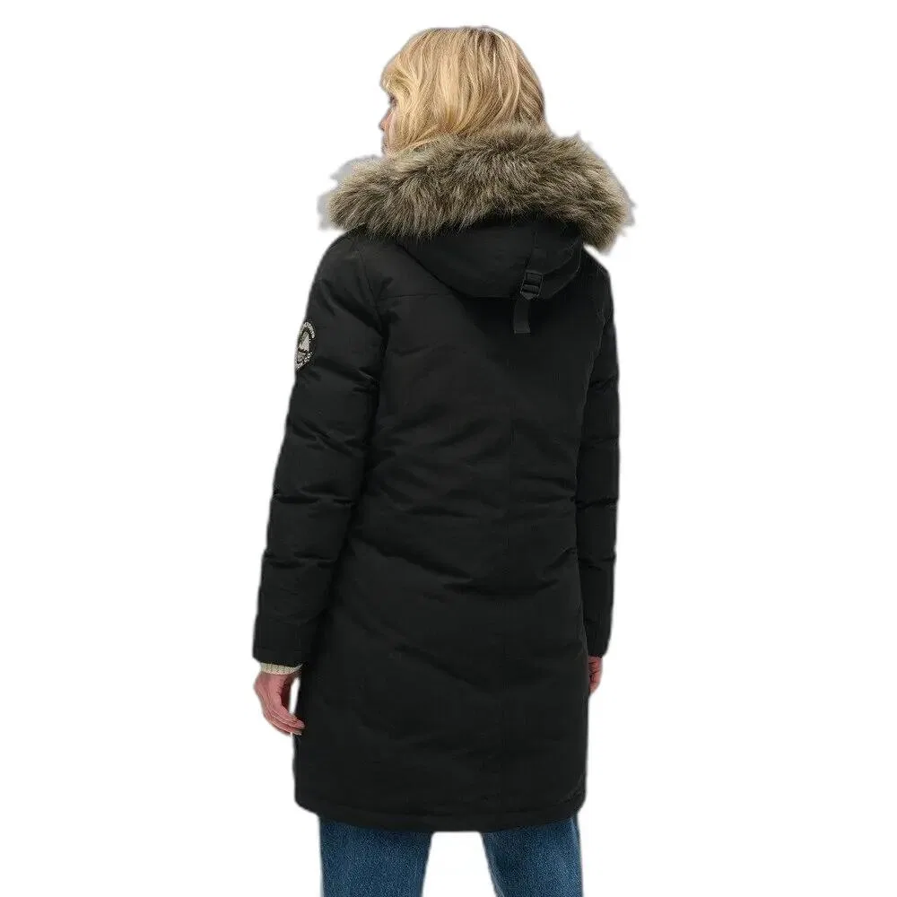 Женская парка с искусственным мехом Everest Superdry, Schwarz — фото 4