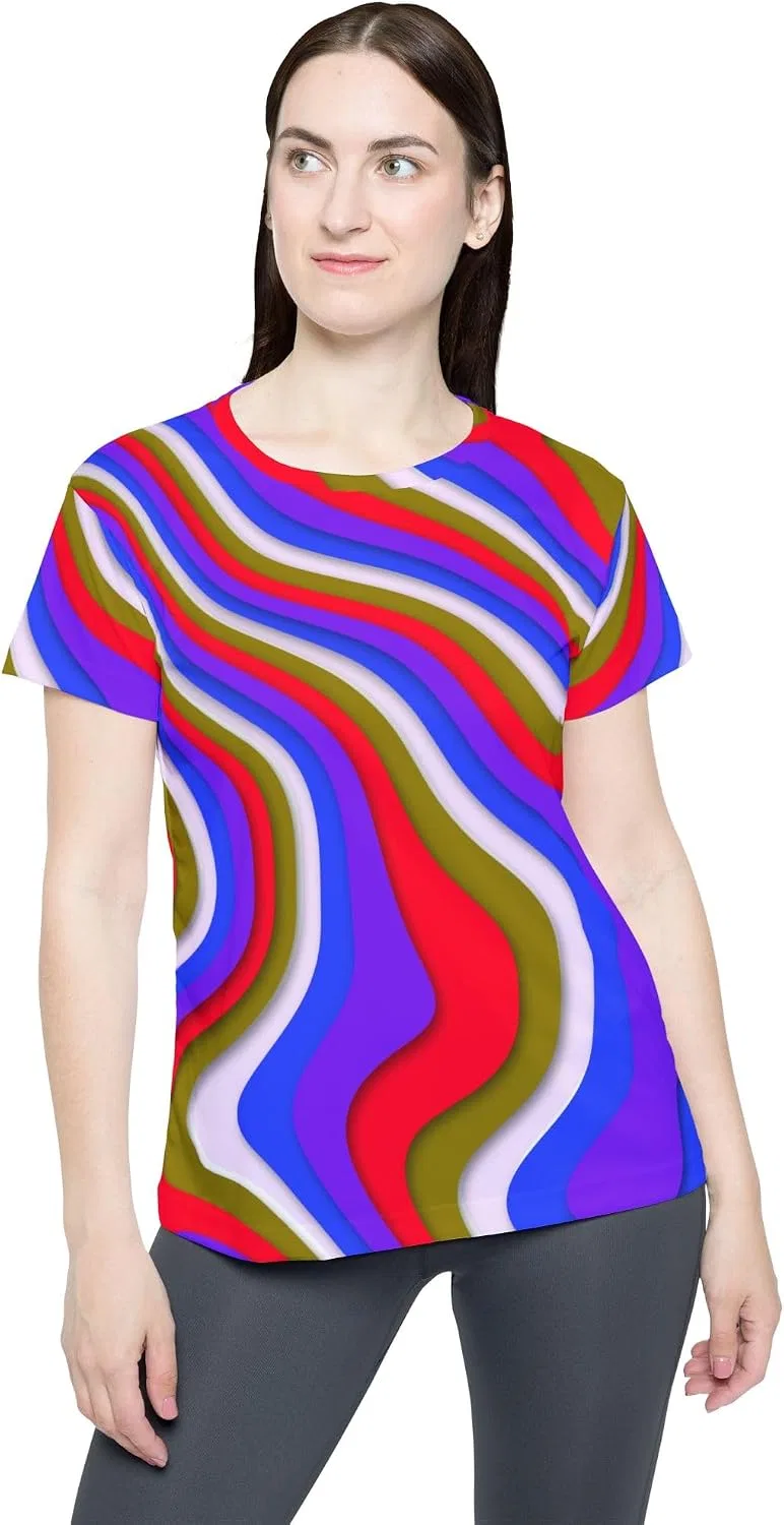 Женская футболка с абстрактным принтом, Multicolor