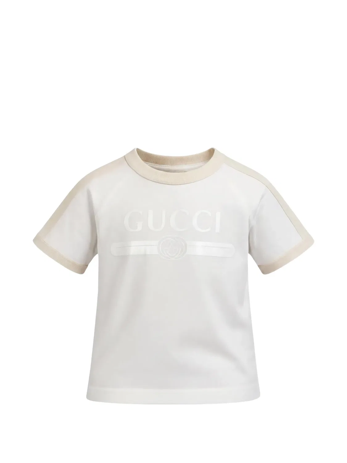 Футболка с рукавами реглан и тисненым логотипом Gucci Kids, белый