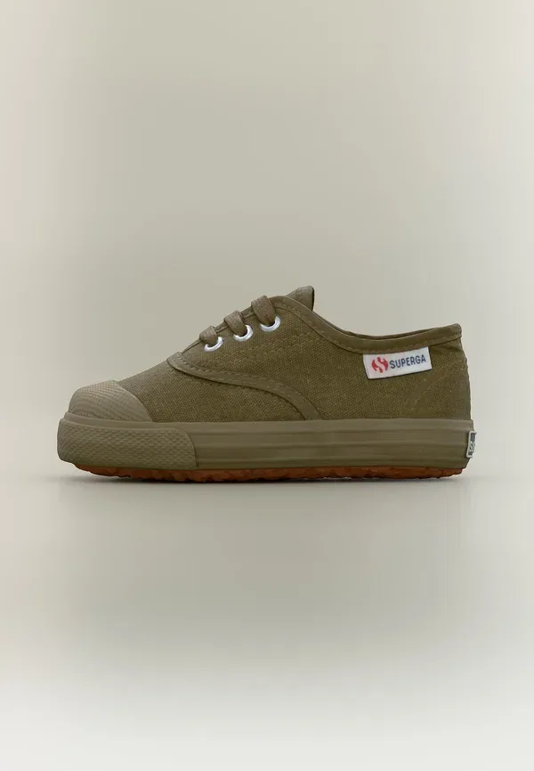 Кроссовки текстильные 2118 kids unisex Superga, темно-зеленый/кремовый/оливковый