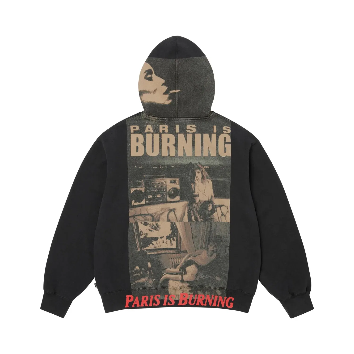 Толстовка Supreme Paris Is Burning Zip Up Hooded Sweatshirt, черный — фото 2