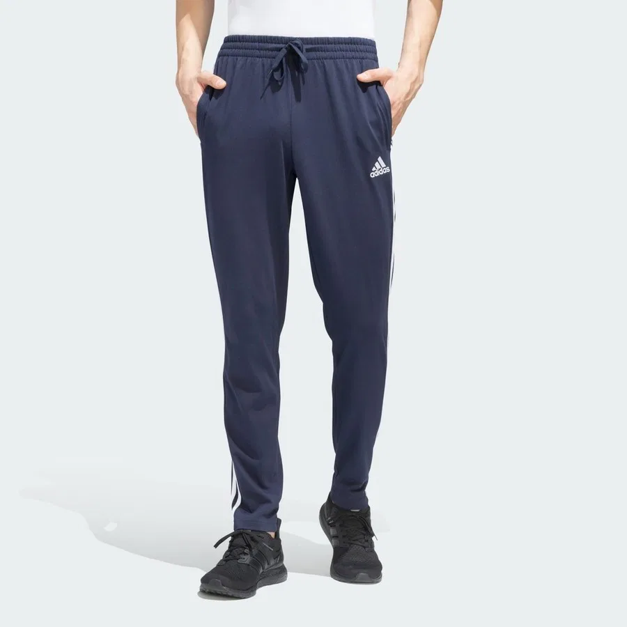 Спортивные штаны с тремя полосками Essentials Single Jersey Tapered Open Hem 3-Stripes Pants adidas, Сине-белый