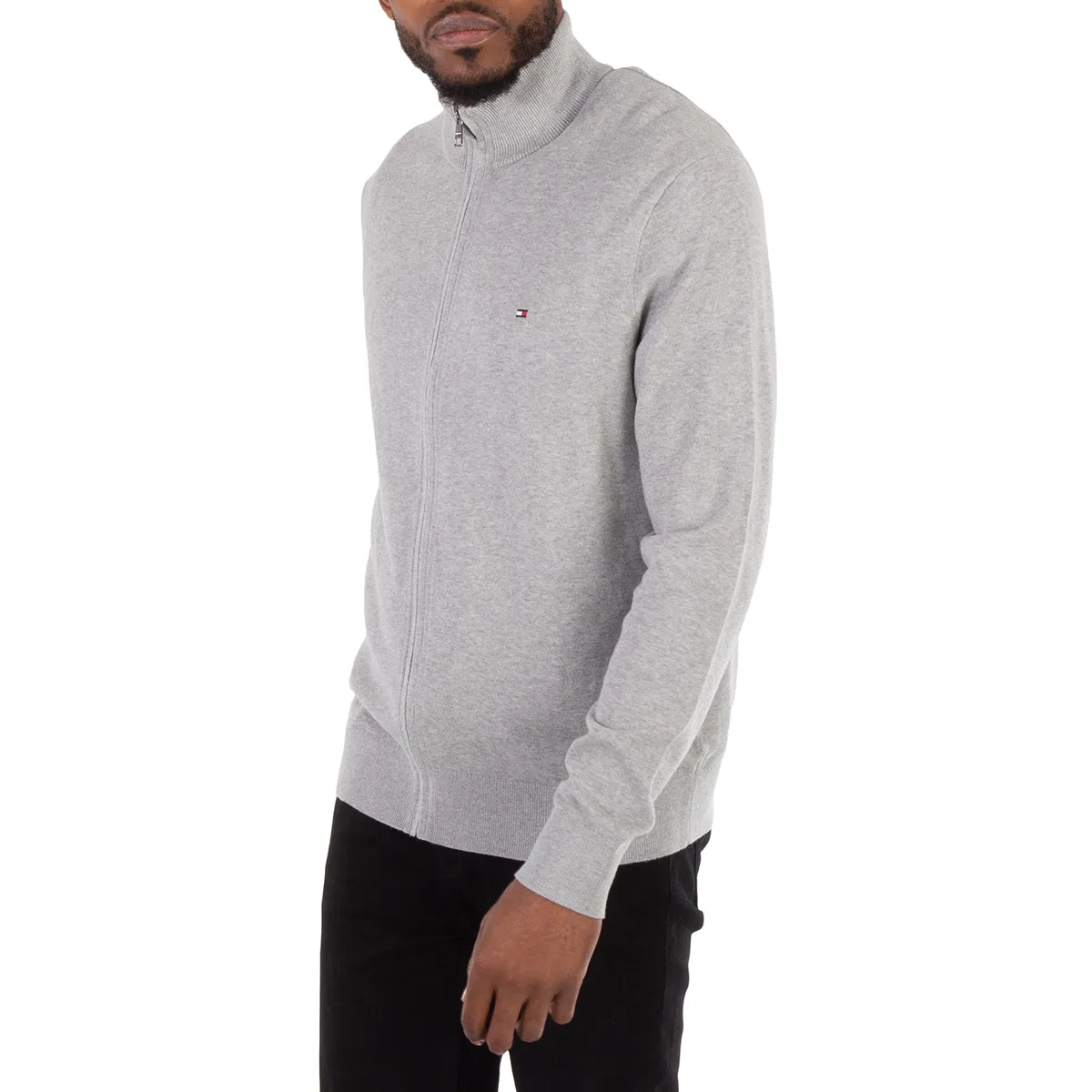 Кардиган на молнии из хлопка и кашемира Cotton Cashmere Zip-Thru Cardigan Tommy Hilfiger, Grey Heather — фото 2
