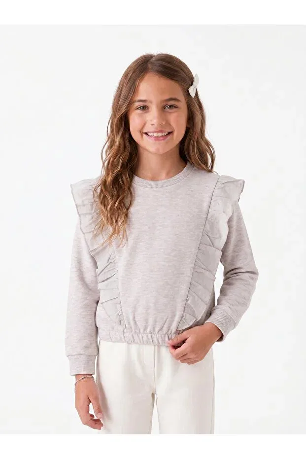 Детские свитшот для девочек хлопковый Onloox, Beige Melange