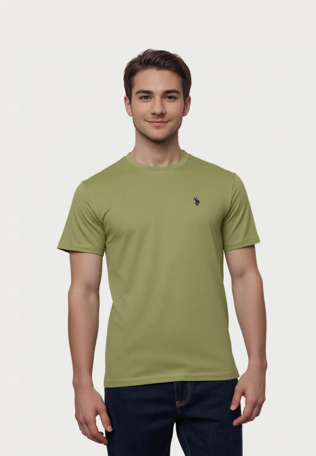 Футболка оливковая U.S. Polo Assn., оливковый — фото 3