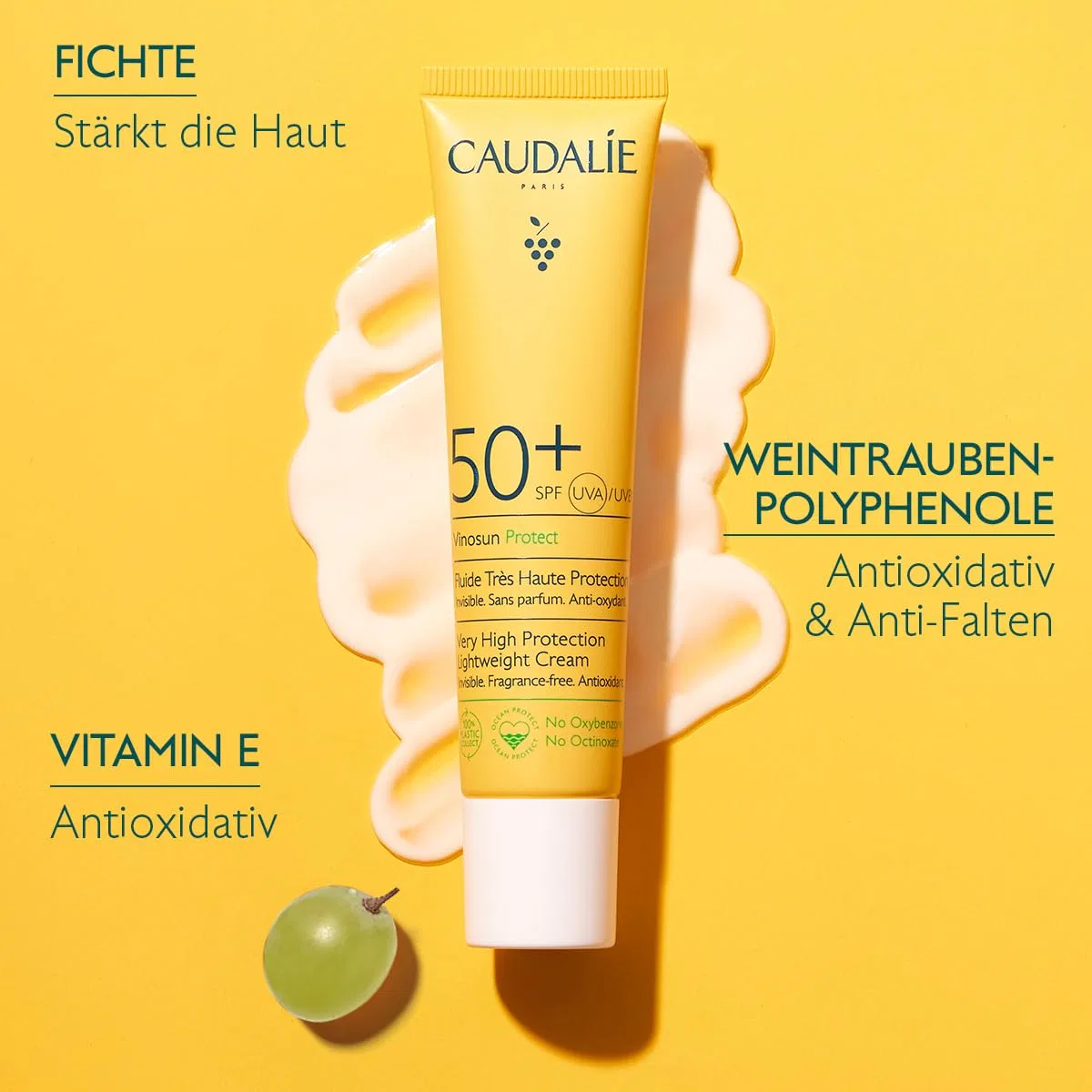 Солнцезащитный флюид Vinosun Protect SPF 50+, Caudalie, 40 мл — фото 4