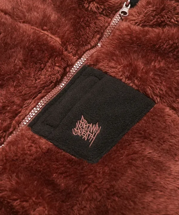Пальто стриженое с карманами, Kids tag shearing pocket jacket, Brownbreath Kids, кирпично-красный — фото 4