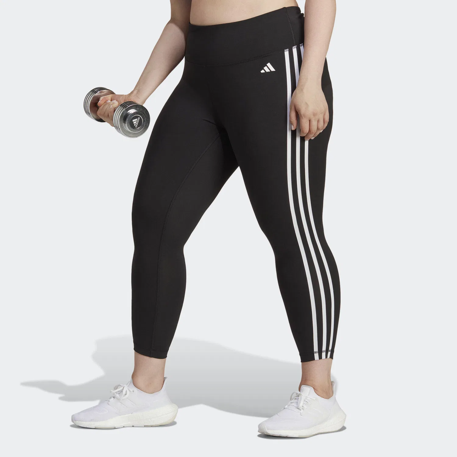 Женские тренировочные леггинсы с высокой посадкой Train Essentials 3-Streifen High-Waisted 7/8-Leggings Adidas, Schwarz