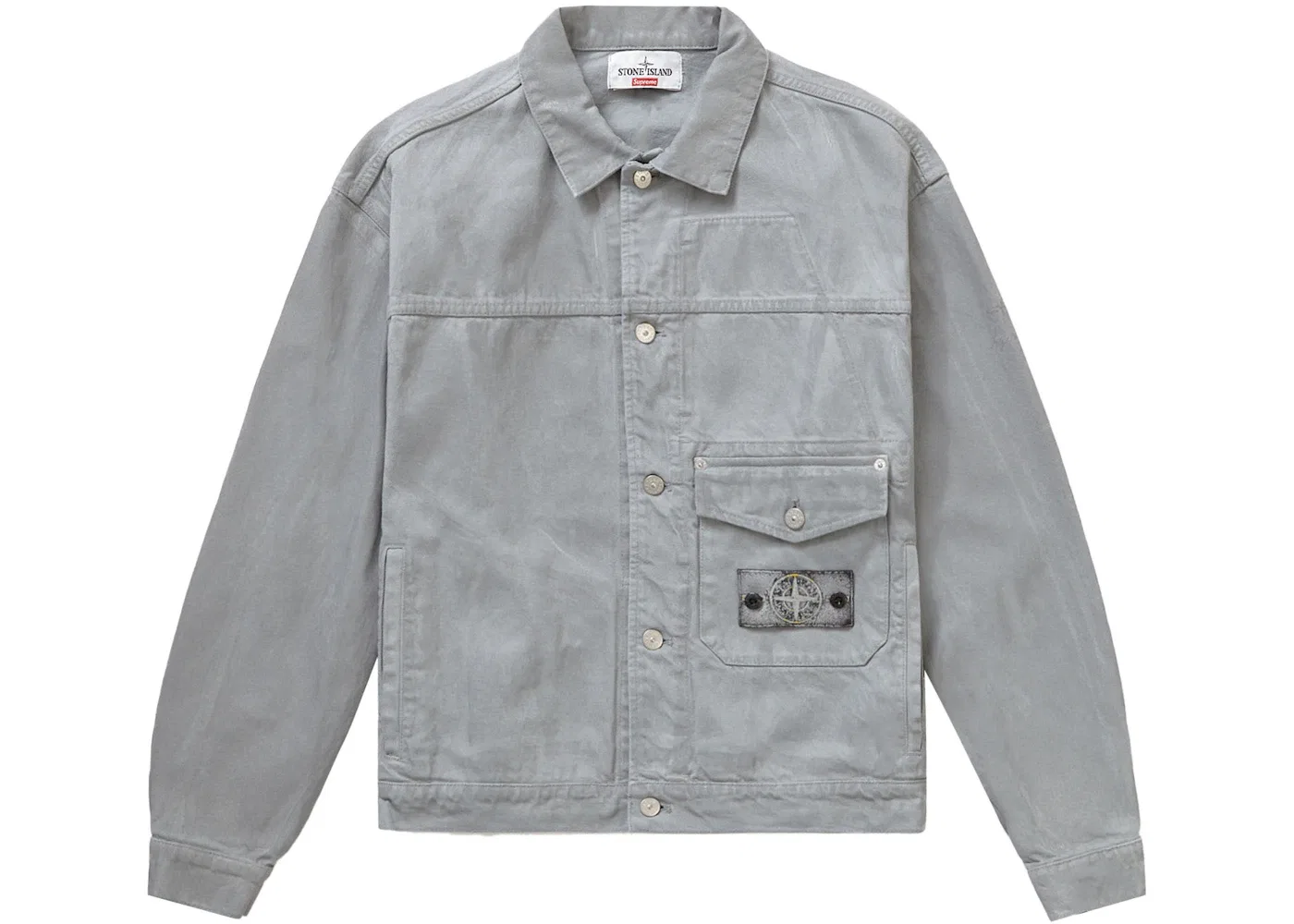 Мужская джинсовая куртка-тракер с принтом Reflective Supreme Stone Island Jacket, Reflective — фото 2
