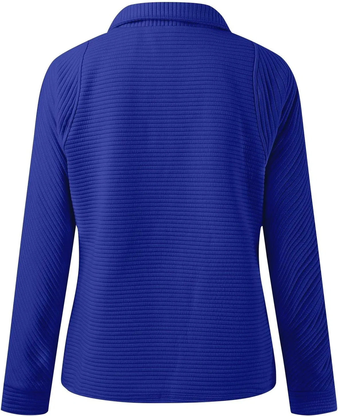 Женский пуловер с длинным рукавом, Quarter Zip, синий — фото 4