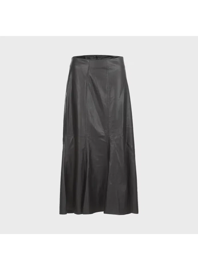 Юбка миди из мягкой экокожи Zara, черный — фото 2