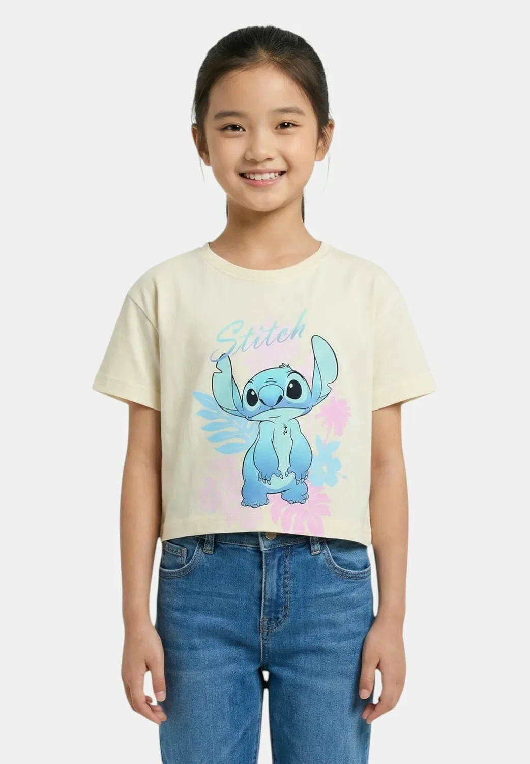 Lilo & Stitch - футболка imprimé lilo et Stitch en Coton - футболка с принтом Disney, Ecru