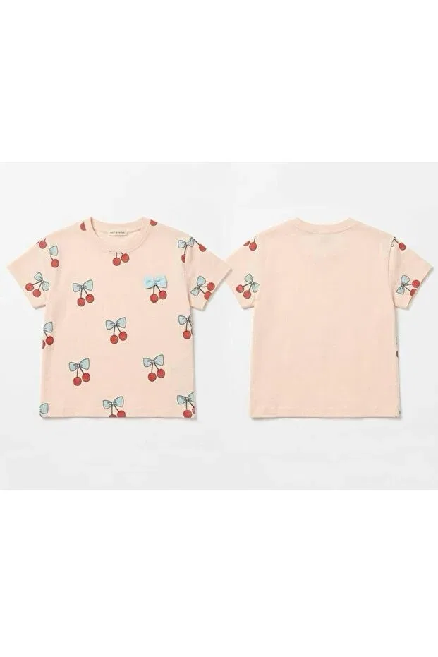 Детская футболка для девочек с принтом Cherry Girl T-Shirt Marka, Salmon