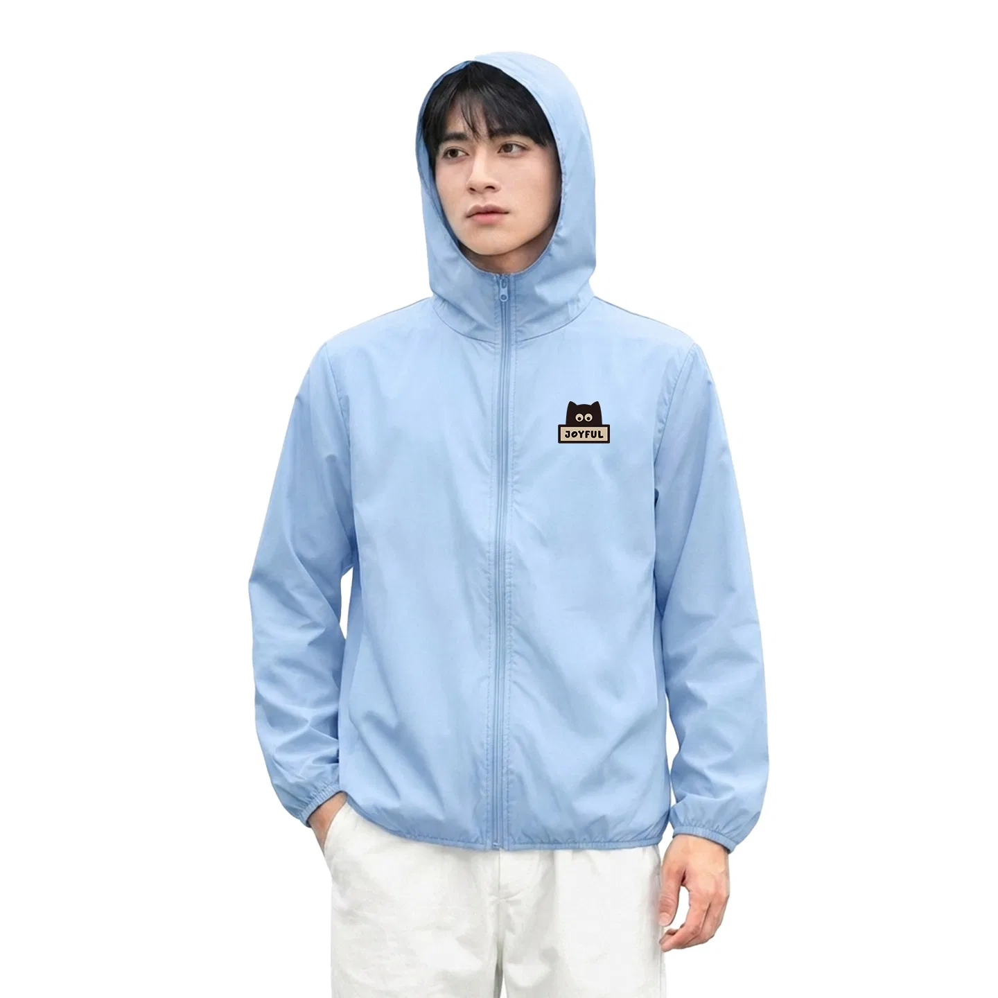 Детская ветровка с защитой от солнца UPF 40+ MINISO, Blue (Dazed Cat Chest Logo)