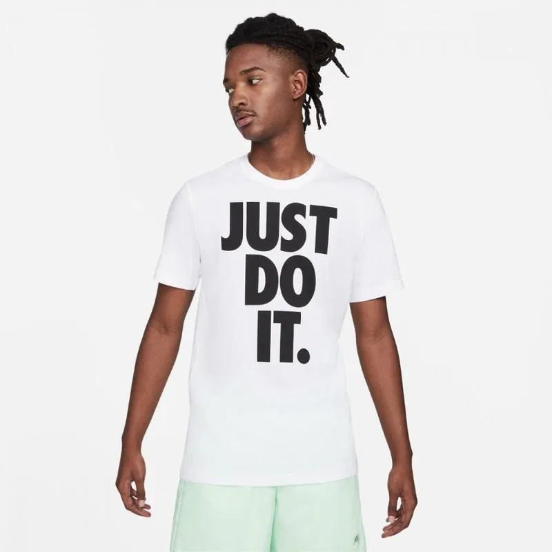 Мужская хлопковая футболка с принтом Just Do It Nike, Weiss