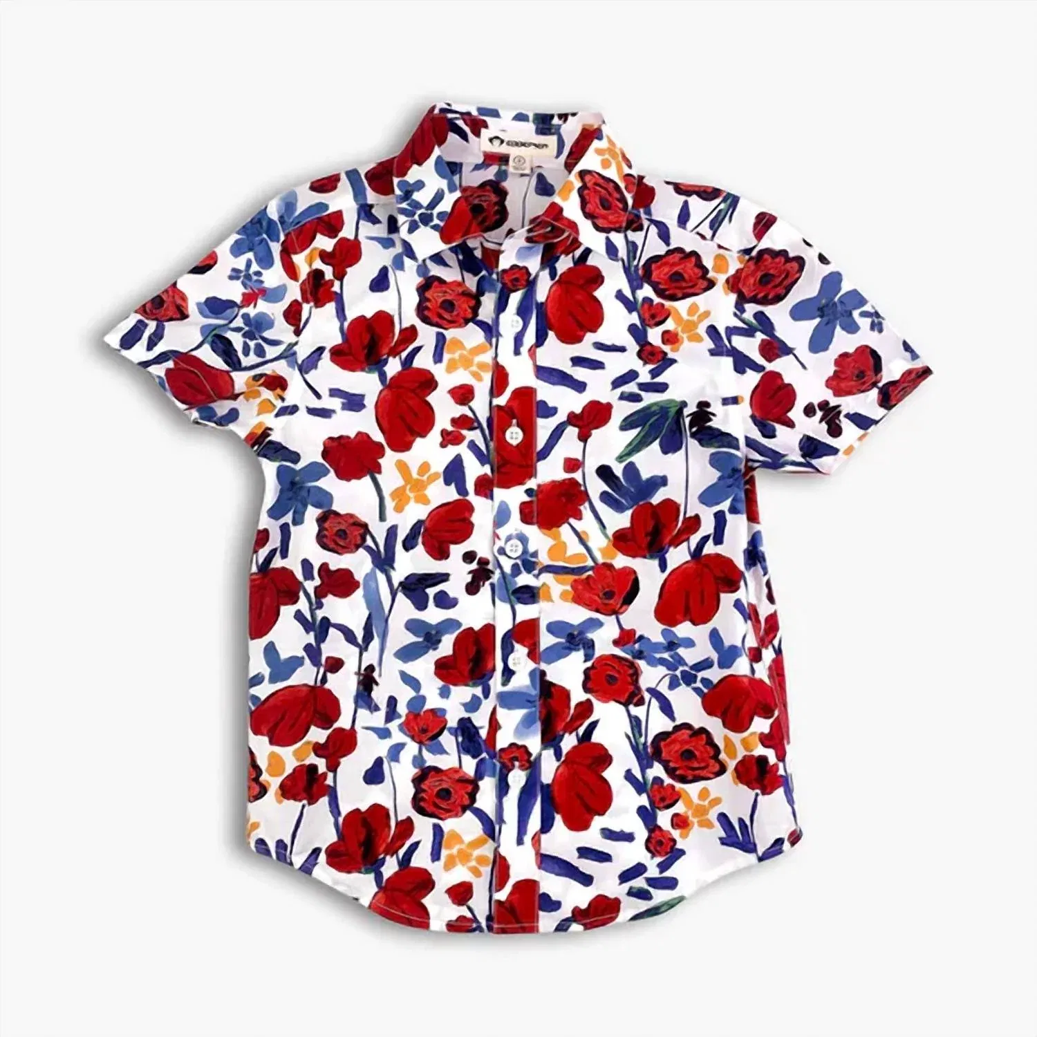 Детская рубашка с принтом Day Party Shirt Appaman, White Rose — фото 4