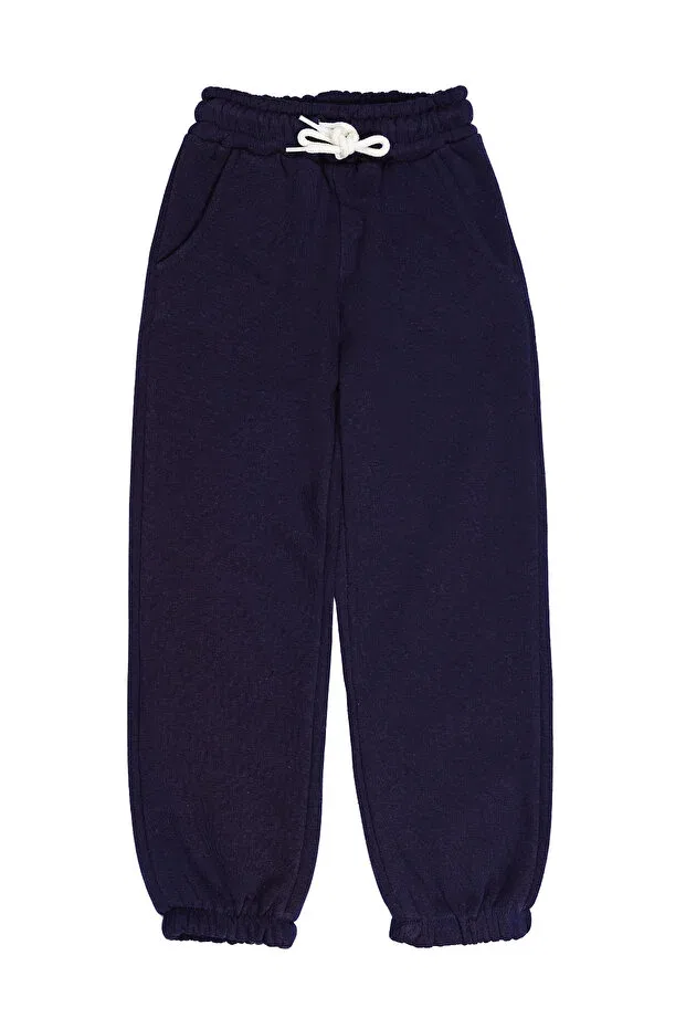 Детские спортивные штаны с карманами 3-ниточные хлопковые Jogger Sweatpants Generic Brands, Navy Blue — фото 2