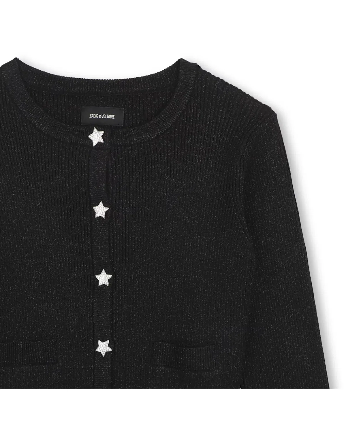 Детский кардиган с блестящими нитями Zadig & Voltaire, Negro — фото 2