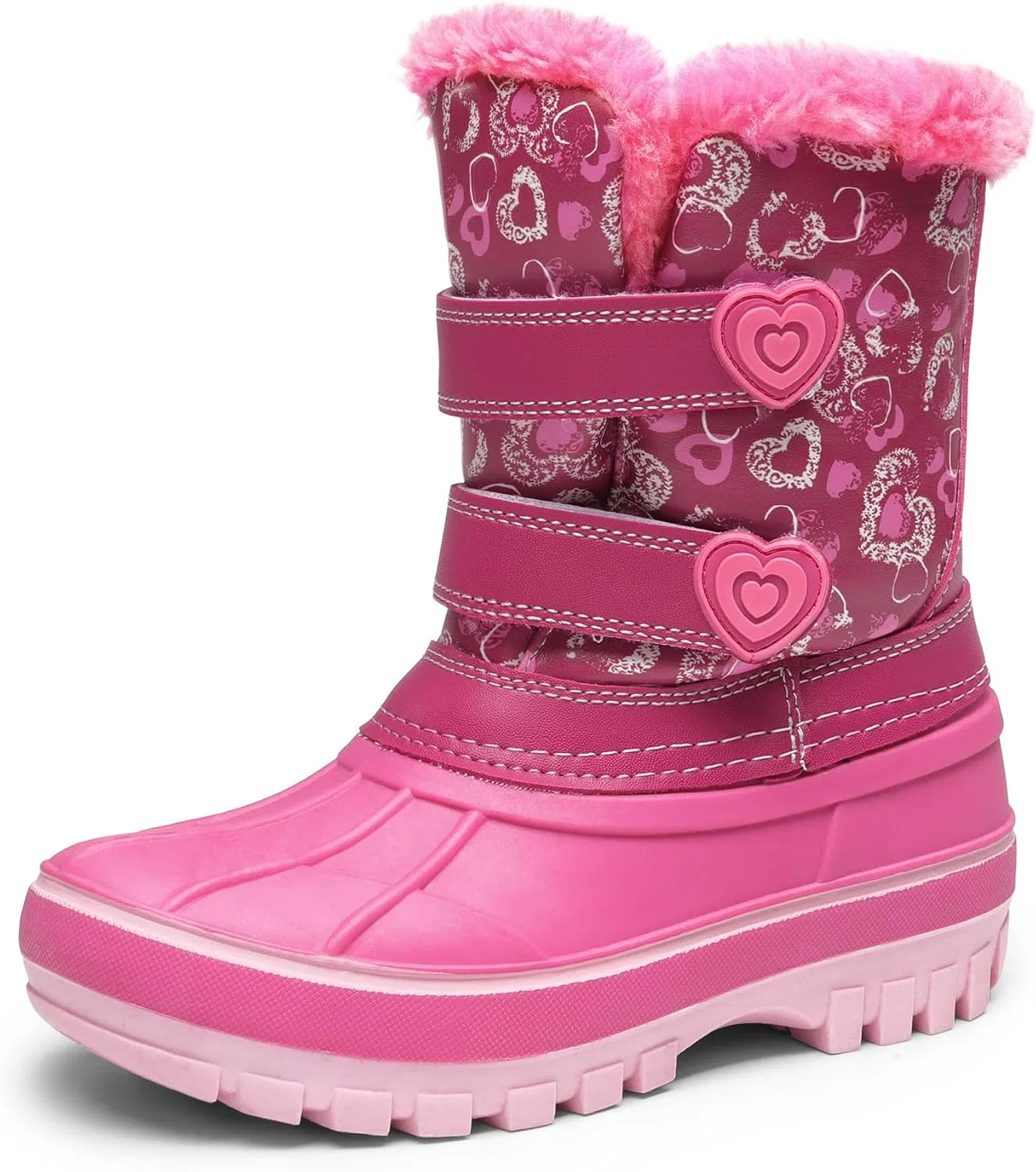 Детские зимние водонепроницаемые снежные ботинки DREAM PAIRS, Pink
